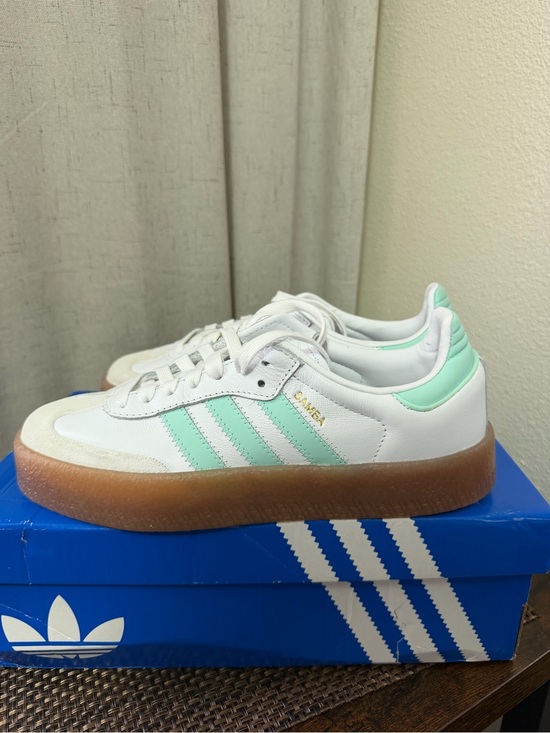 adidas Other - Adidas Originals Sambae J White Mint Gum Platform Sneakers Size 6 Youth